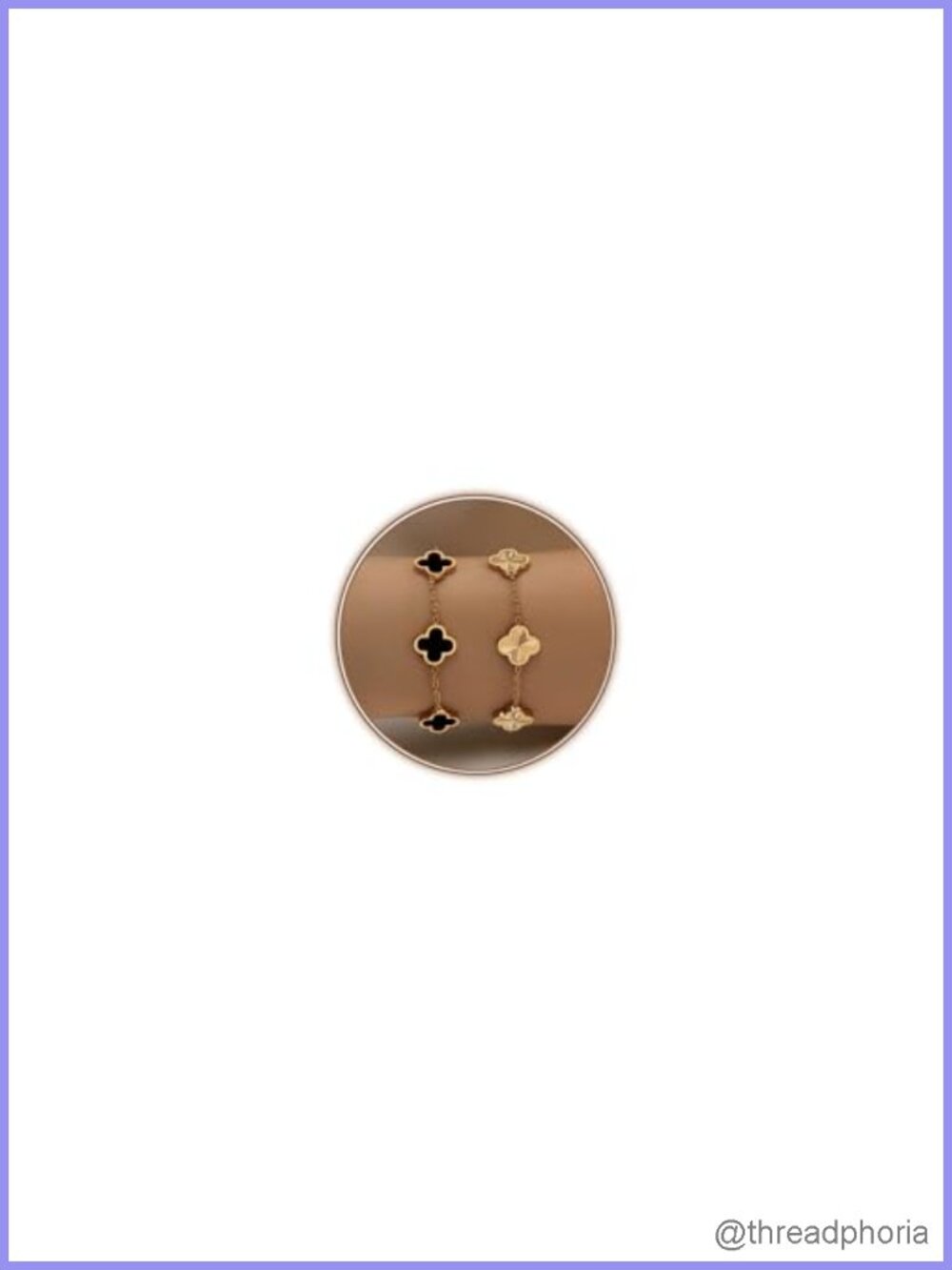 18K Gold Plated Clover Bracelet Stainless Steel Adjustable Flower Link Chain